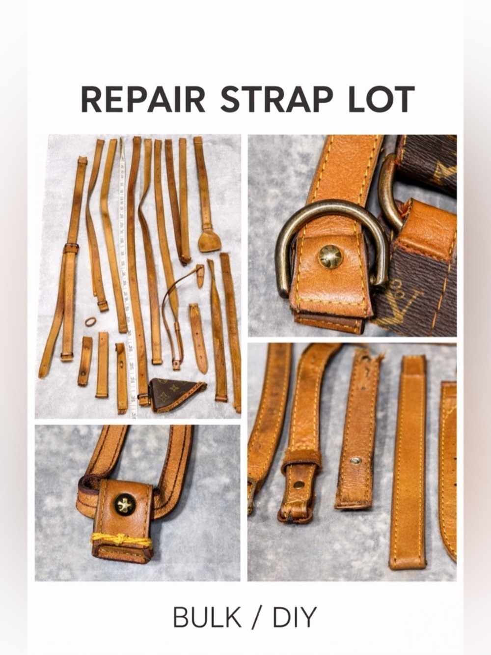 Vachetta Leather Strap Repair Bundle Large Lot Patina Replacement Pieces SKU 014 - Picture 2 of 15